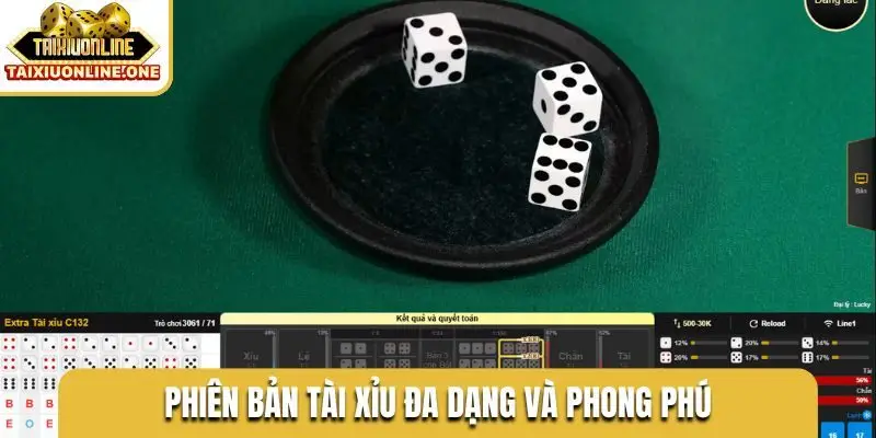 Phiên bản tài xỉu đa dạng và phong phú